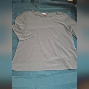 Womens Petite Small Top Dressy Top Looks Like Military Green Color